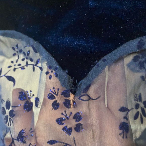 Gorgeous y2k romantic velvet empire waist long sleeve lace dress - Picture 5 of 6